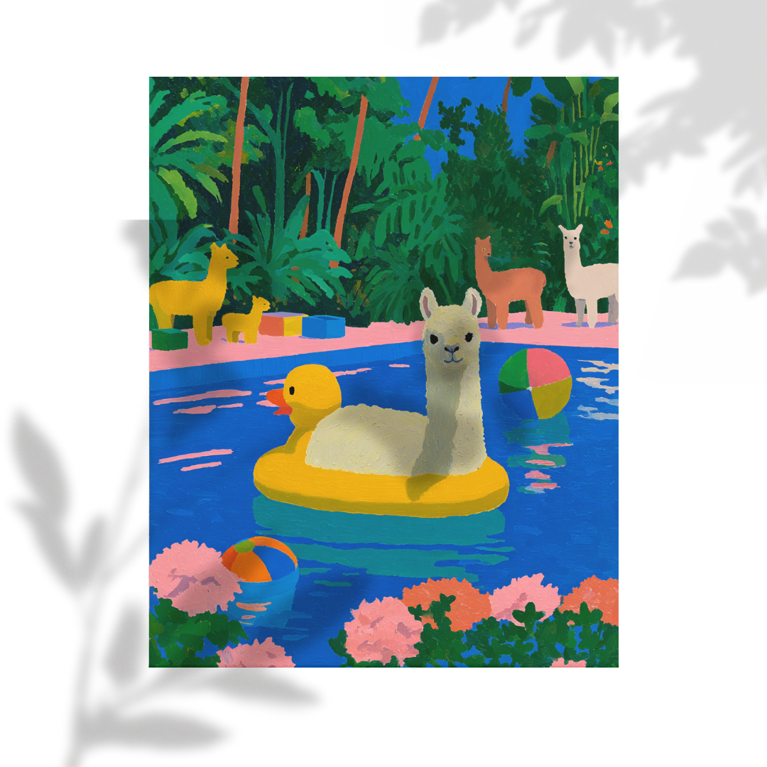 Poolside Summer: Llama