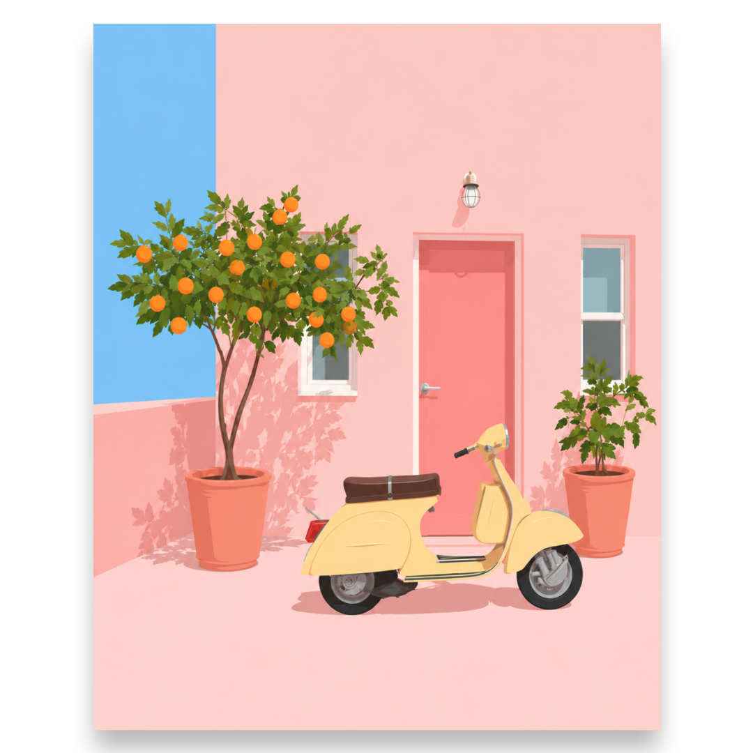 Pink Vespa in Positano