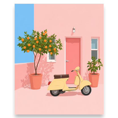 Pink Vespa in Positano
