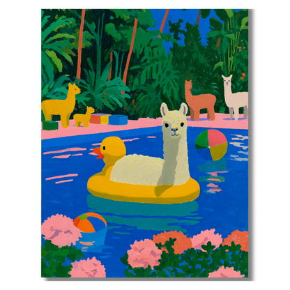 Poolside Summer: Llama