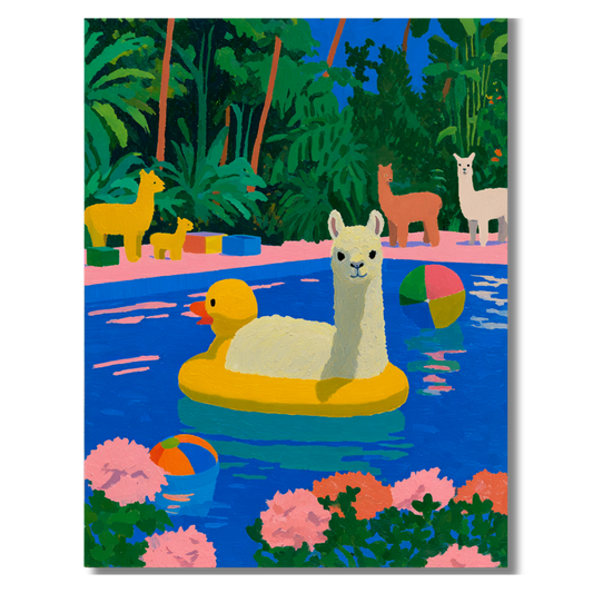 Poolside Summer: Llama
