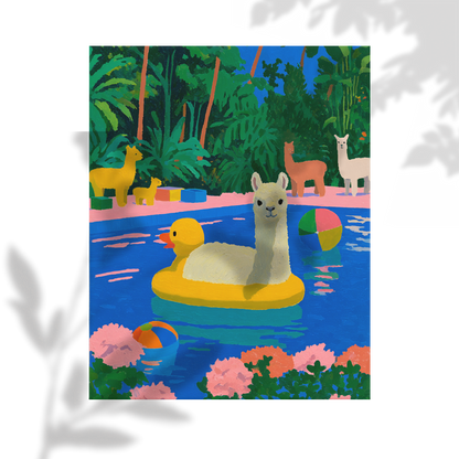 Poolside Summer: Llama